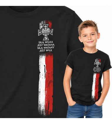koszulka dziecięca Patriotyczna  SIŁĄ WILKA 2